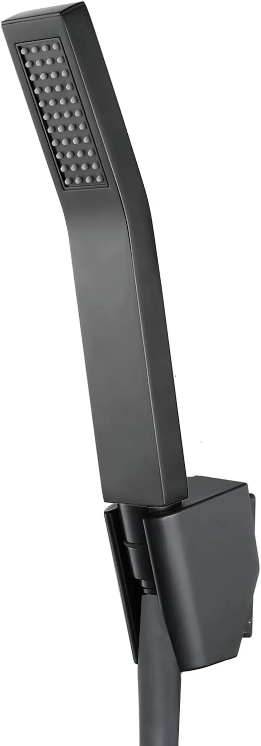 ست دوش دستی برنجی مشکی، سردوش دستی یونیورسال با شلنگ 1.5 متری، اسپری دوش دستی فشار قوی با نگهدارنده قابل تنظیم