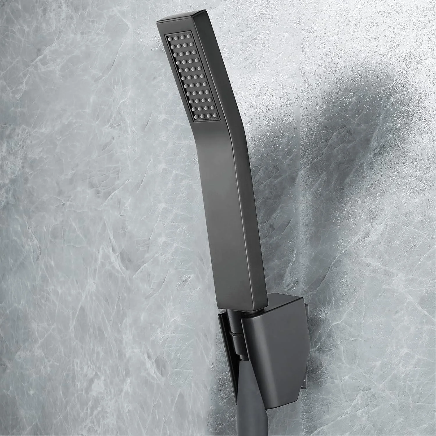 ست دوش دستی برنجی مشکی، سردوش دستی یونیورسال با شلنگ 1.5 متری، اسپری دوش دستی فشار قوی با نگهدارنده قابل تنظیم