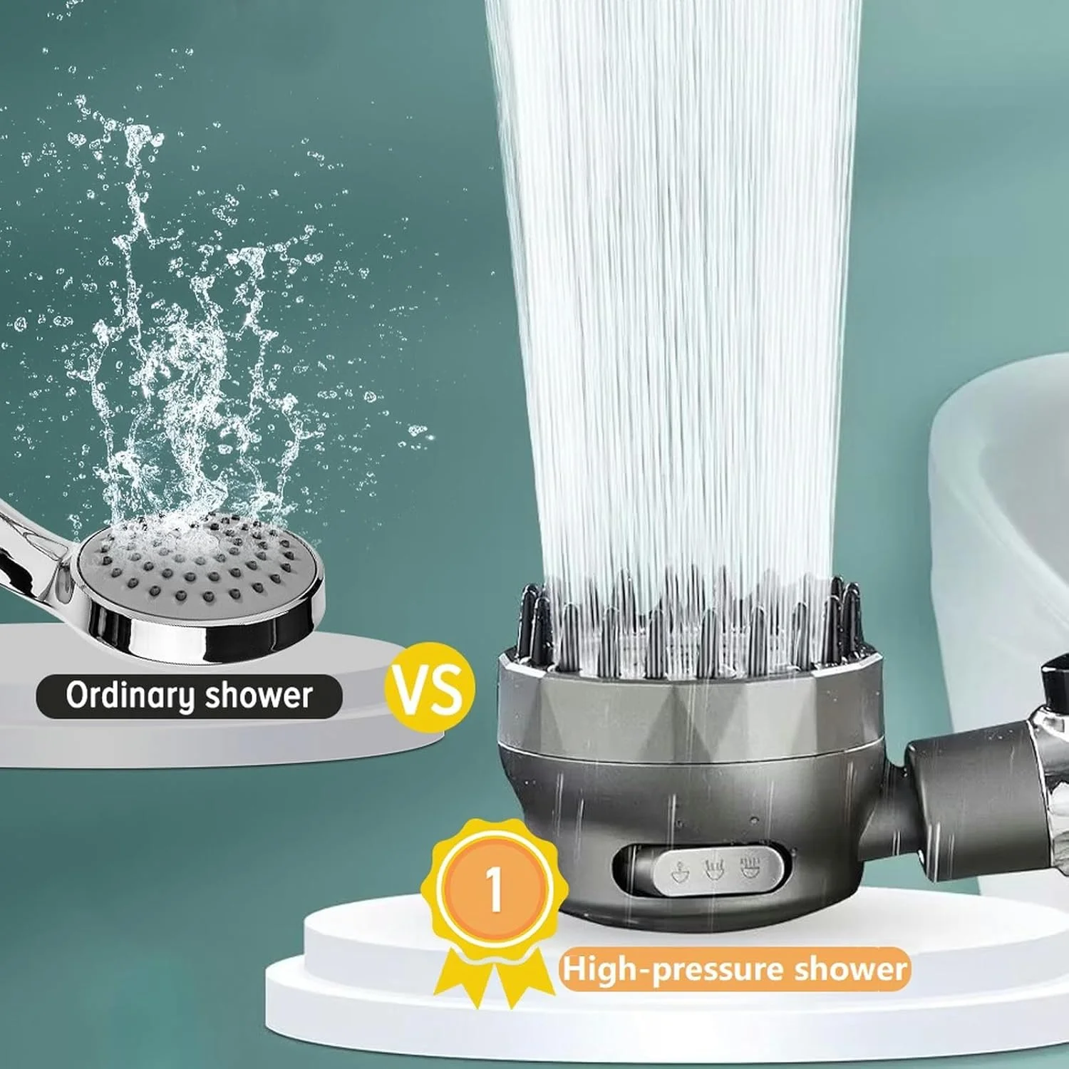 سردوش دستی ماساژور سیلیکونی با فیلتر و 3 حالت پاشش آب، مناسب برای لوازم جانبی حمام