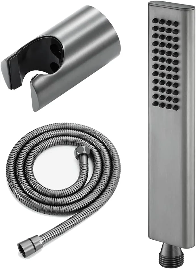 مجموعه دوش دستی قابل حمل با سردوش برنجی و شلنگ دوش استیل 1.5 متری