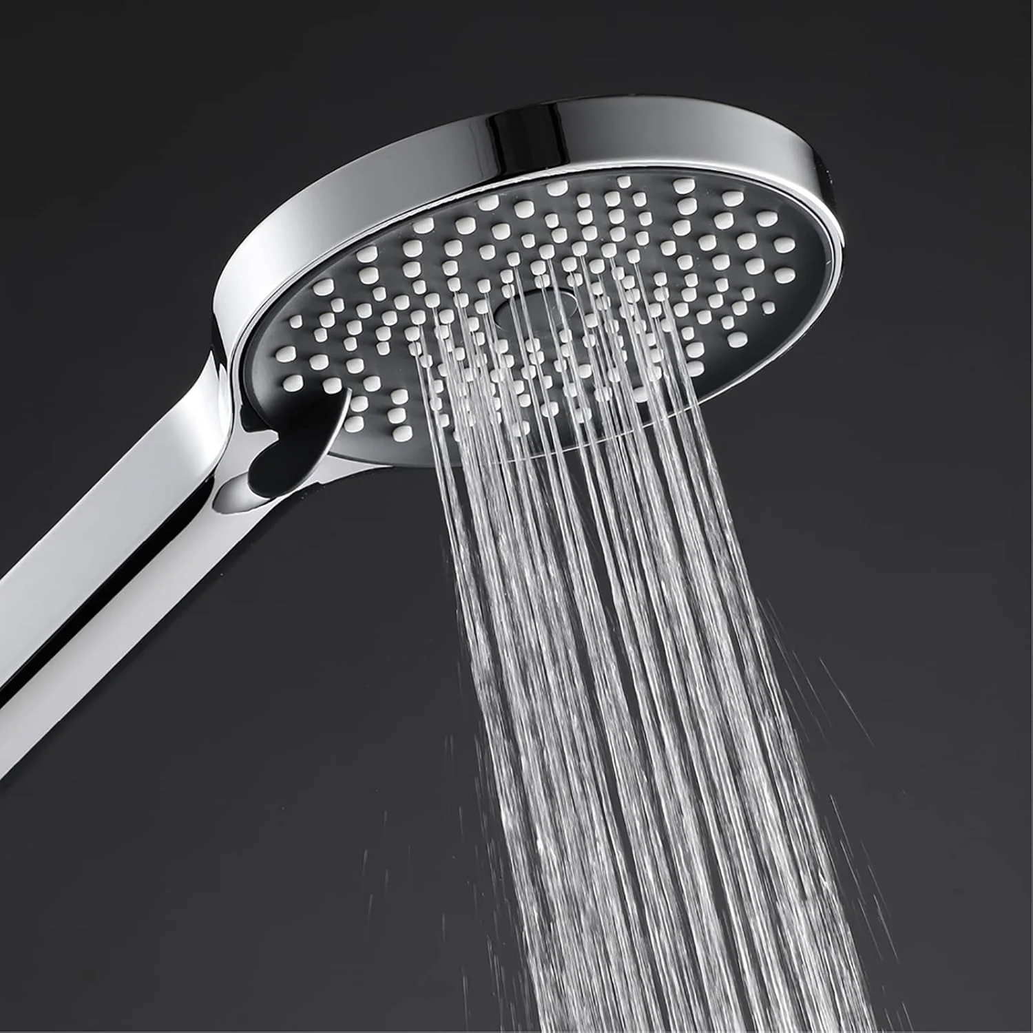 مجموعه سردوش دستی ABS یونیورسال با 3 حالت، سردوش دستی فشار قوی با شلنگ 1.5 متری، پایه دوش برنجی، کروم