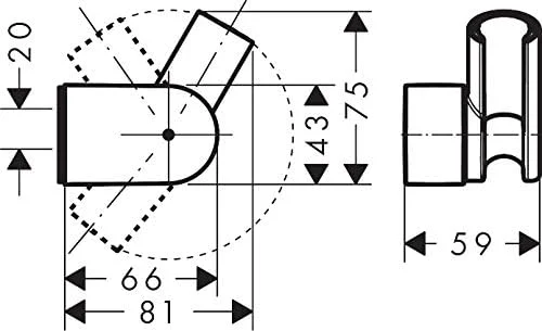 نگهدارنده سردوش قابل تنظیم Hansgrohe Porter'Vario 28328000 برای پیچ کردن، کروم