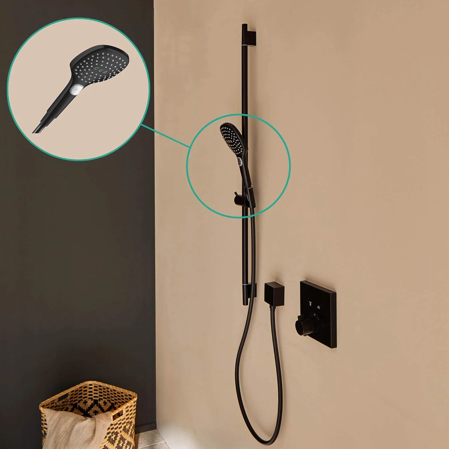 دوش دستی هانسگروهه رین‌دنس سلکت E 120 3jet، مشکی مات، 26520670