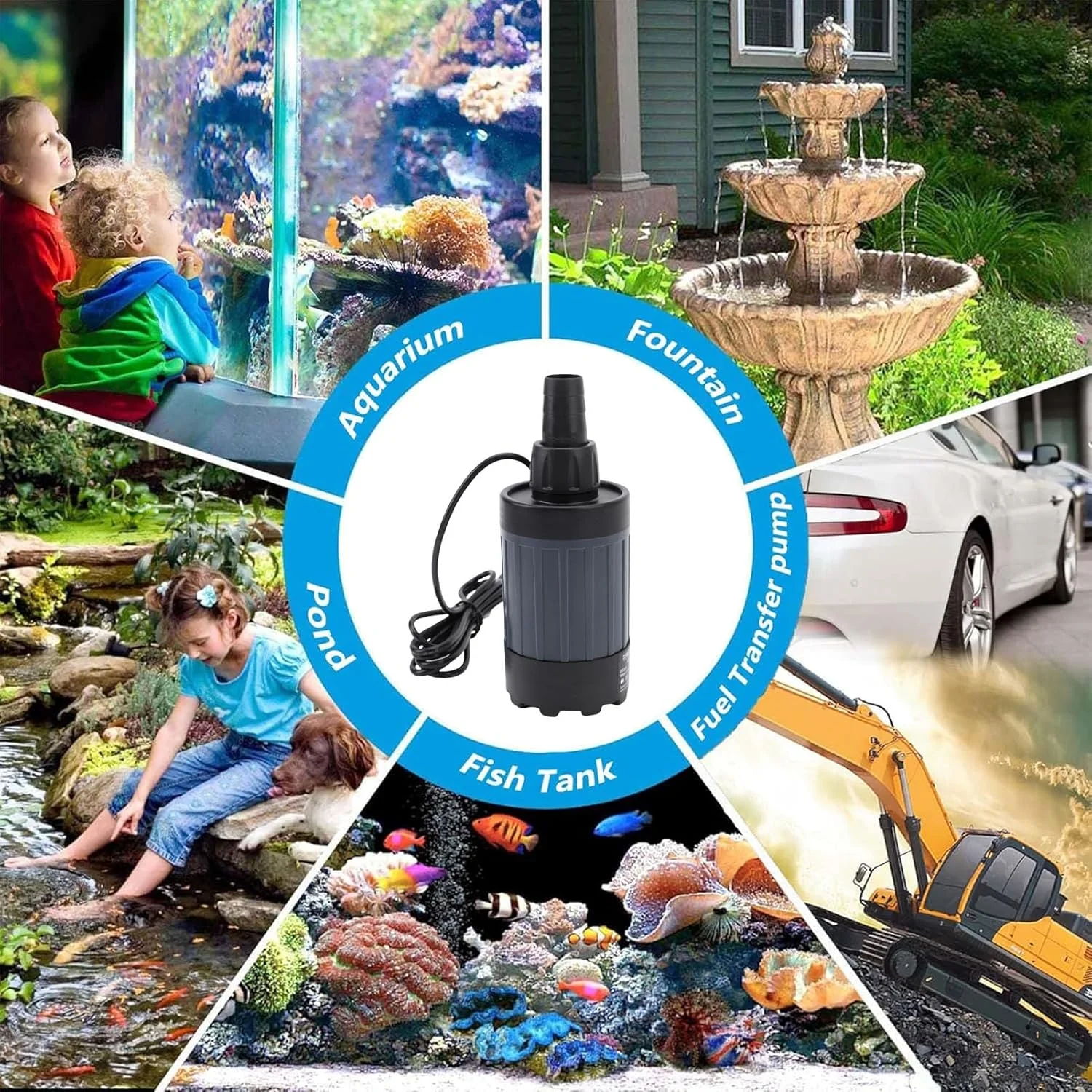 پمپ آب شناور، پمپ فواره ای براشلس 22 وات 2200 لیتر در ساعت، پمپ های براشلس با ارتفاع 3.5 متر برای آکواریوم، حوض ماهی، برکه، فواره ها پمپ آب شناور، پمپ فواره ای براشلس 22 وات 2200 لیتر در ساعت، پمپ های براشلس با ارتفاع 3.5 متر برای آکواریوم، حوض ماهی، برکه، فواره ها