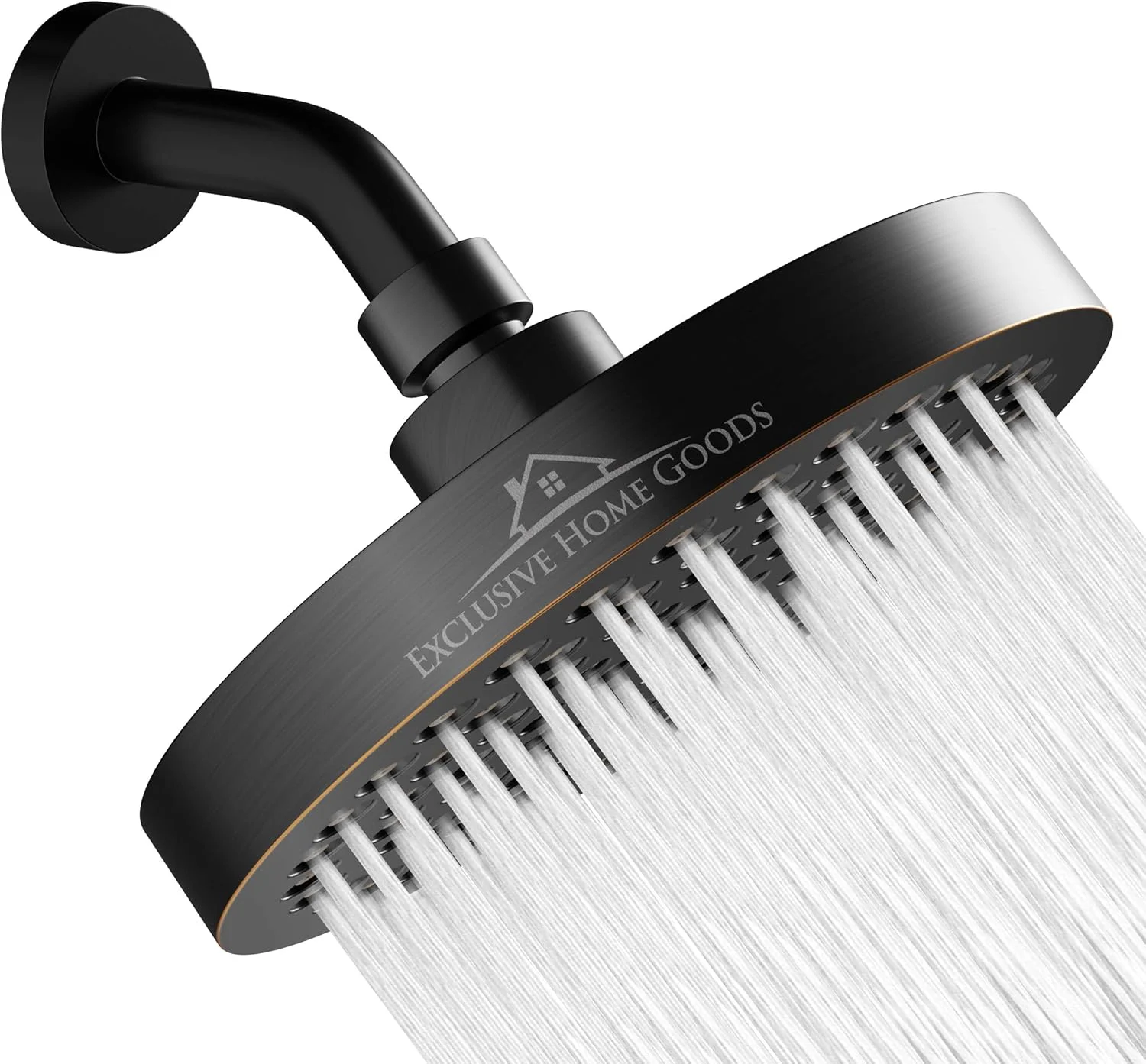 سردوش حمام لوکس Heatsistence - جت های سردوش با فشار بالا، سردوش بارانی با نازل های سیلیکونی ضد گرفتگی (6.8 لیتر در دقیقه، برنز روغنی)