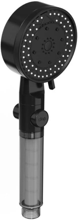 سر دوش فیلتردار فشار قوی با 10 حالت مختلف و دکمه توقف آب، مناسب حمام، سر دوش دستی قابل حمل، نازل دوش، سر دوش مشکی، 1 عدد