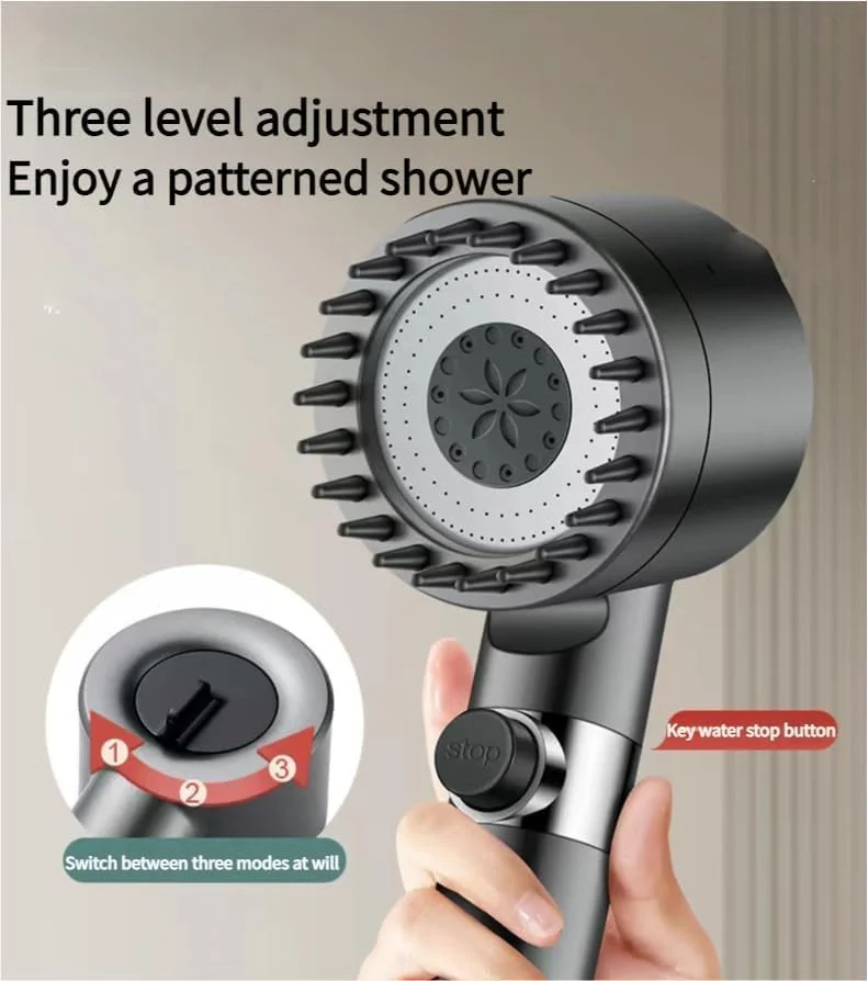 سردوش فیلتردار فشار قوی با شلنگ | سر دوش یونی با 5 فیلتر | اسپری توربو قابل تنظیم با شلنگ برای مراقبت از پوست و مو سردوش فیلتردار فشار قوی با شلنگ | سر دوش یونی با 5 فیلتر | اسپری توربو قابل تنظیم با شلنگ برای مراقبت از پوست و مو