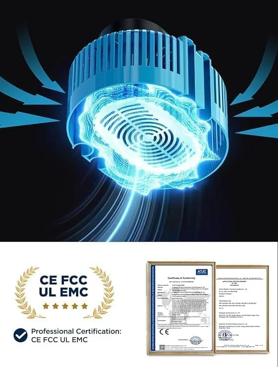 پمپ شناور برای استخر شنا، زیرزمین، حوض باغ، پمپ فاضلاب با شلنگ تخلیه و کابل برق فوق العاده بلند 25 متری، 850Gph، 3 آداپتور (آبی)