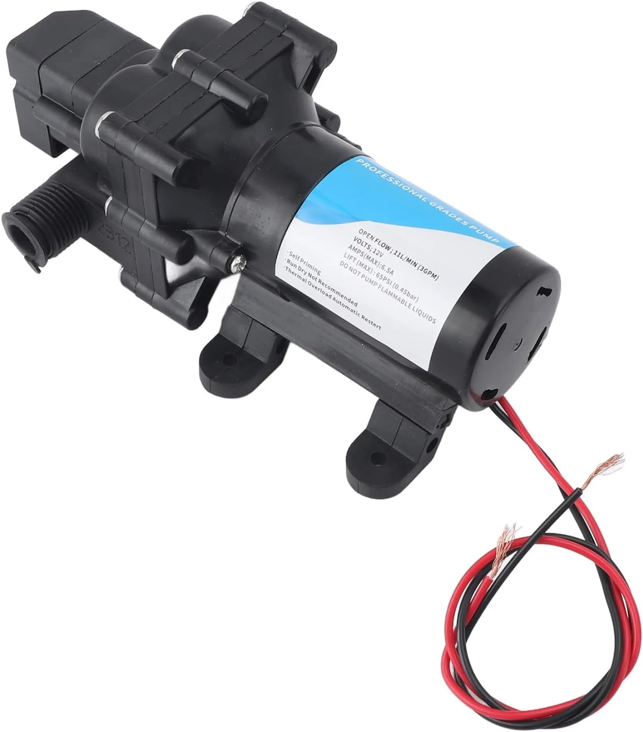 پمپ انتقال آب 12 ولت DC، پمپ دیافراگمی برقی خود مکش برای خودروهای RV، قایق های دریایی با عملکرد مه پاشی