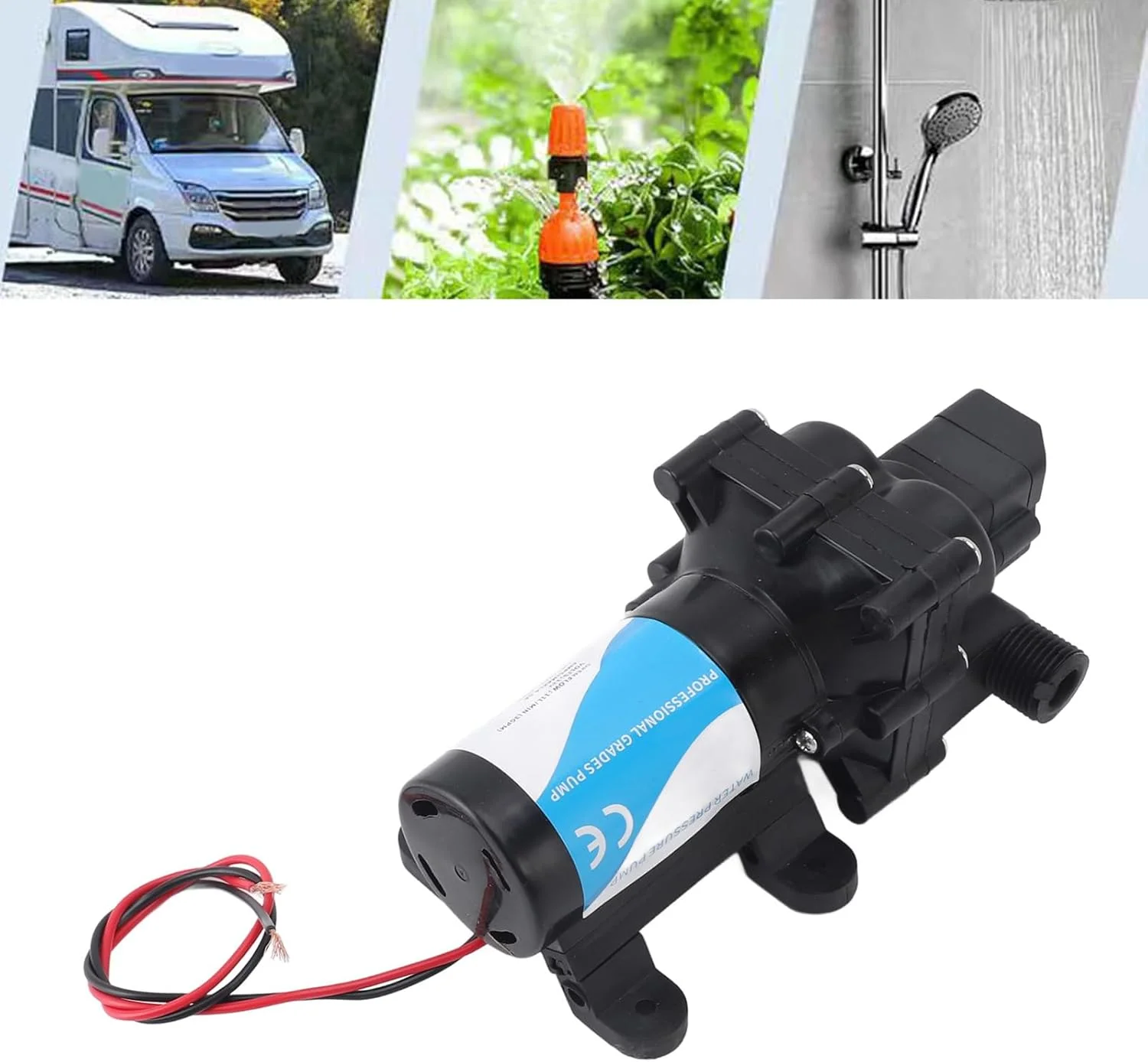 پمپ انتقال آب 12 ولت DC، پمپ دیافراگمی برقی خود مکش برای خودروهای RV، قایق های دریایی با عملکرد مه پاشی
