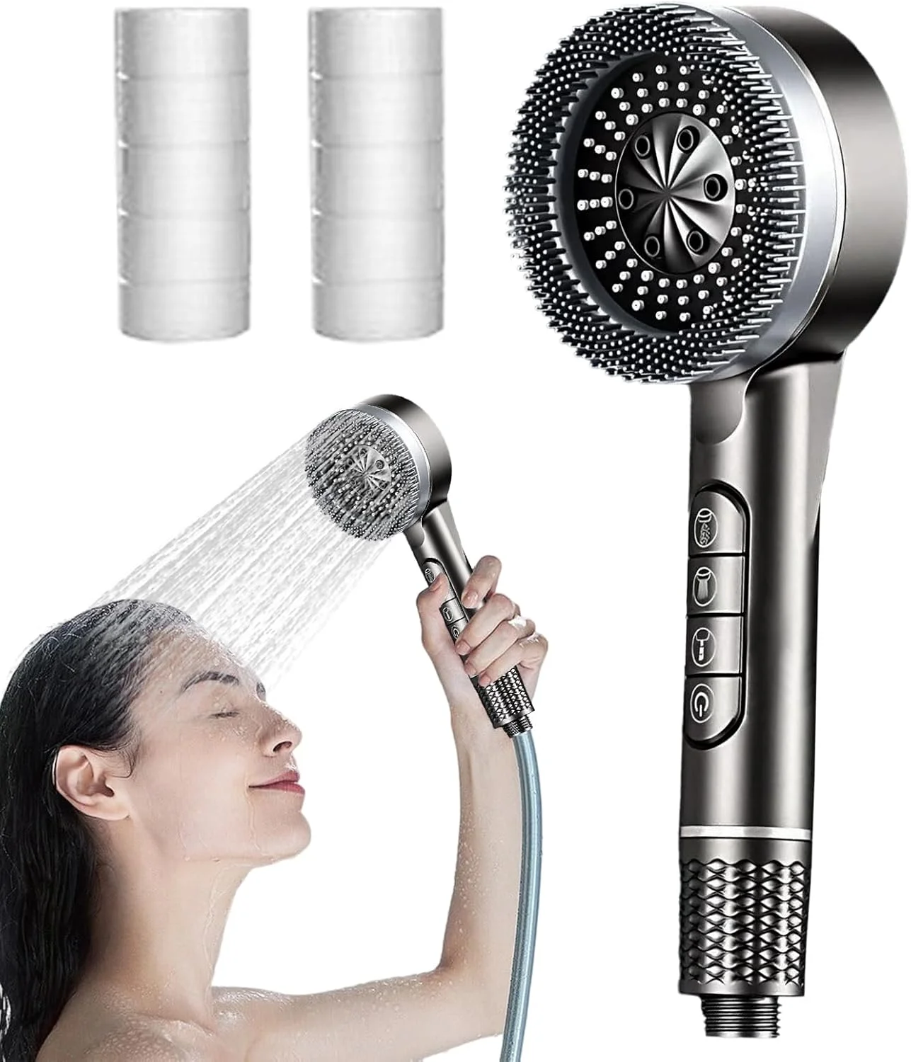 سردوش های فشار قوی - سردوش دستی فیلتر آب سخت - سردوش فیلتراسیون نرم کننده آب 4 حالته جایگزین اسپری برای حمام هتل آپارتمان RV سردوش های فشار قوی - سردوش دستی فیلتر آب سخت - سردوش فیلتراسیون نرم کننده آب 4 حالته جایگزین اسپری برای حمام هتل آپارتمان RV