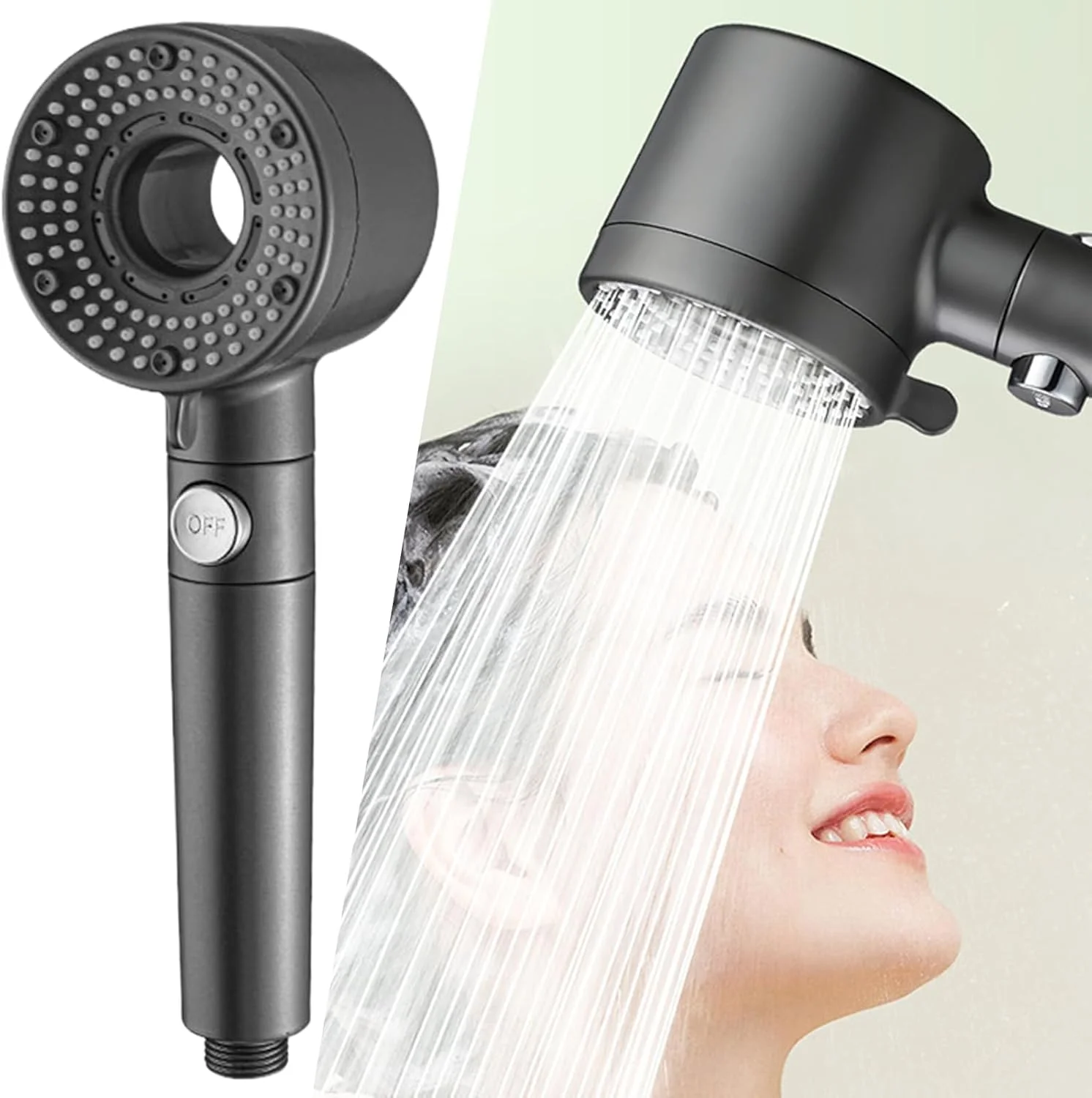 سردوش حمام فشار قوی - سردوش تقویت کننده برای حمام | سردوش چند منظوره دستی مناسب خوابگاه، هتل، خانه و آپارتمان