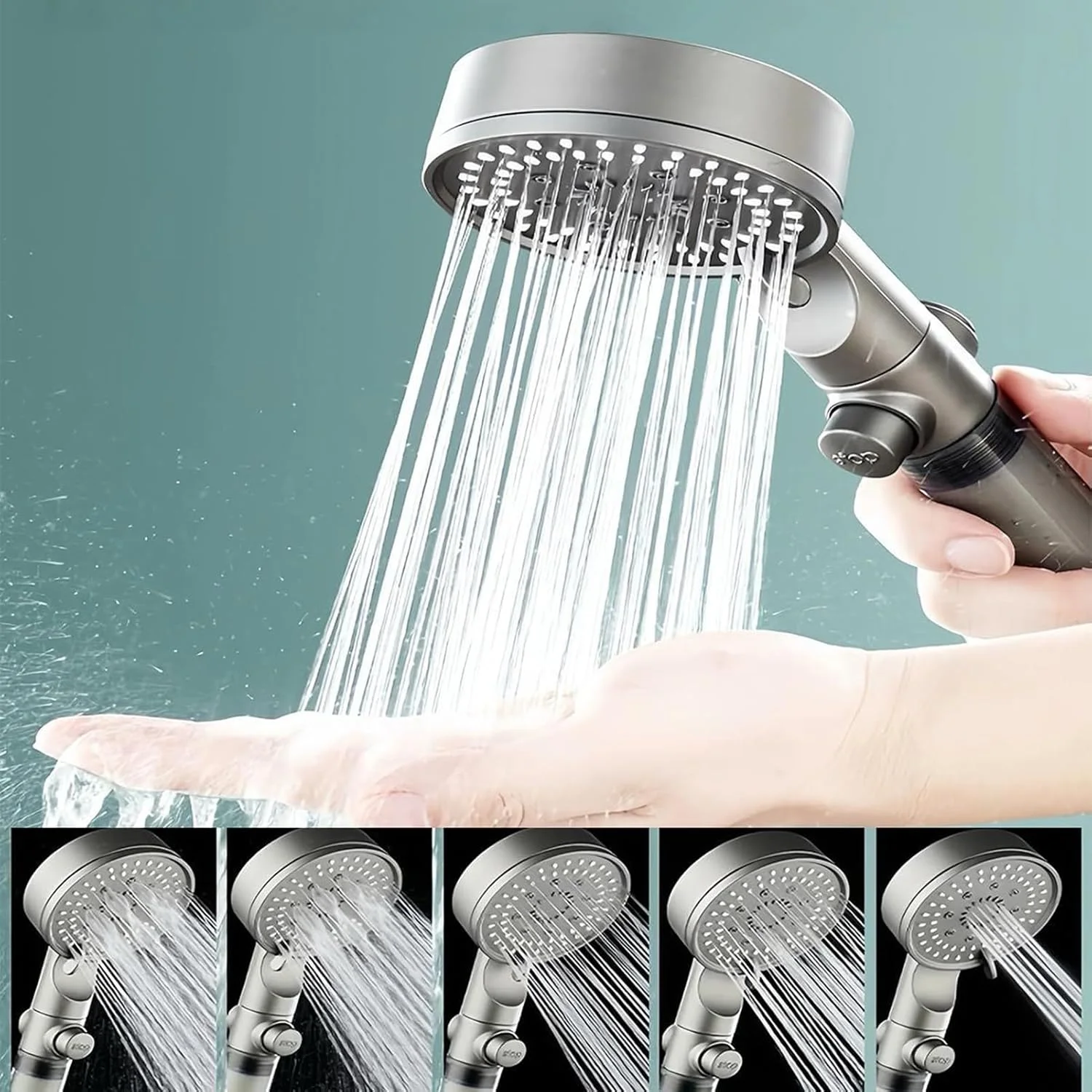 سردوش های فشار قوی - سردوش دستی صرفه جویی در آب، کیت سردوش راه حل آب سخت با شلنگ و براکت برای هتل های اسپا، اتاق استراحت، آپارتمان، زندگی RV و مصارف خانگی