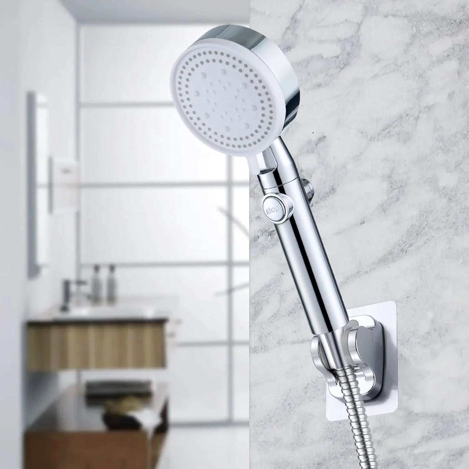 سردوش دستی فشار قوی | سردوش های دستی با شلنگ، ظاهر مدرن نصب آسان، سردوش دستی مقاوم در برابر سایش با جریان بالا برای استفاده خانگی