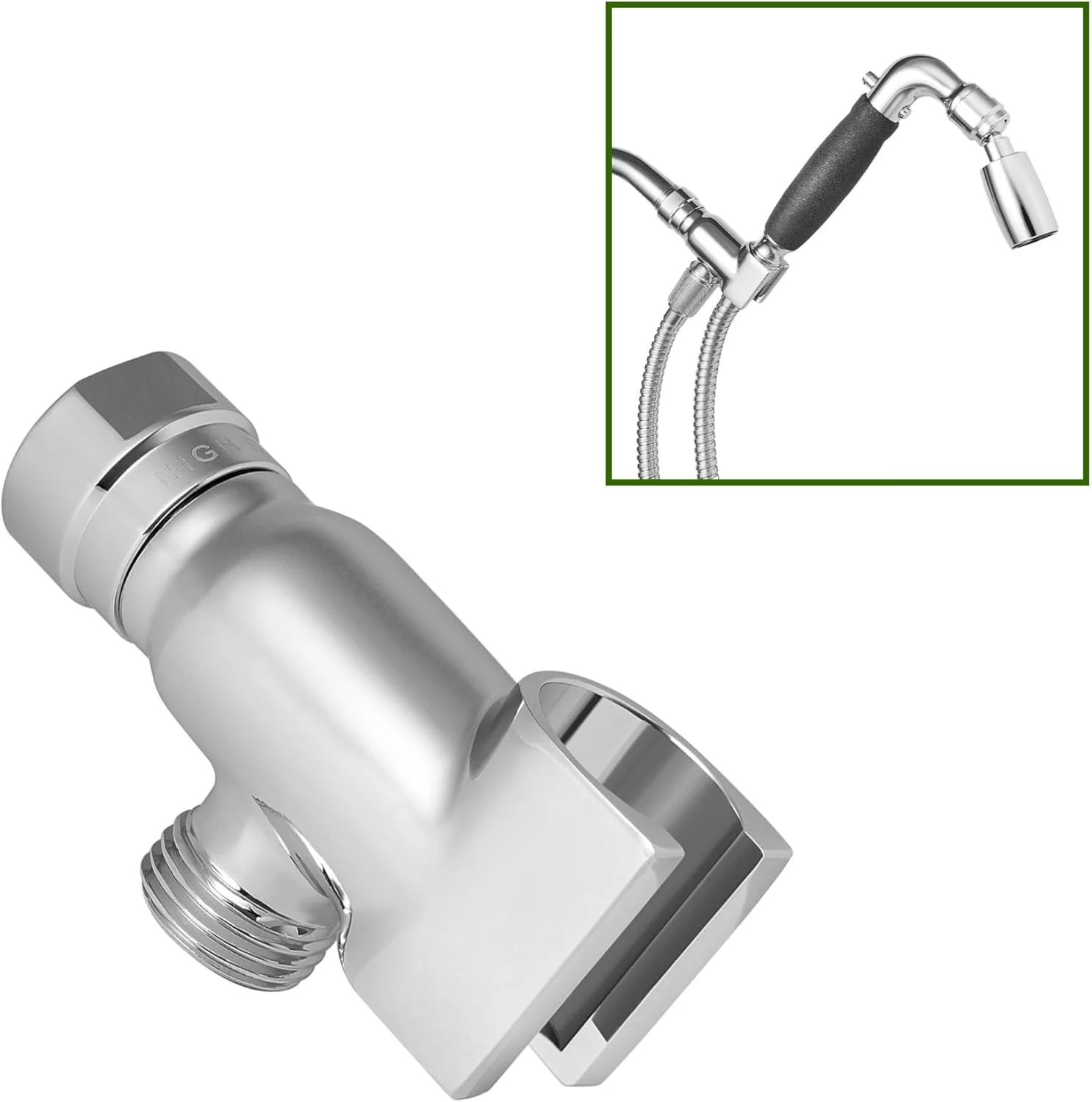 نگهدارنده دوش دستی یونیورسال تمام فلزی High Sierra. موجود در رنگ های: کروم، نیکل برس خورده یا برنز روغنی