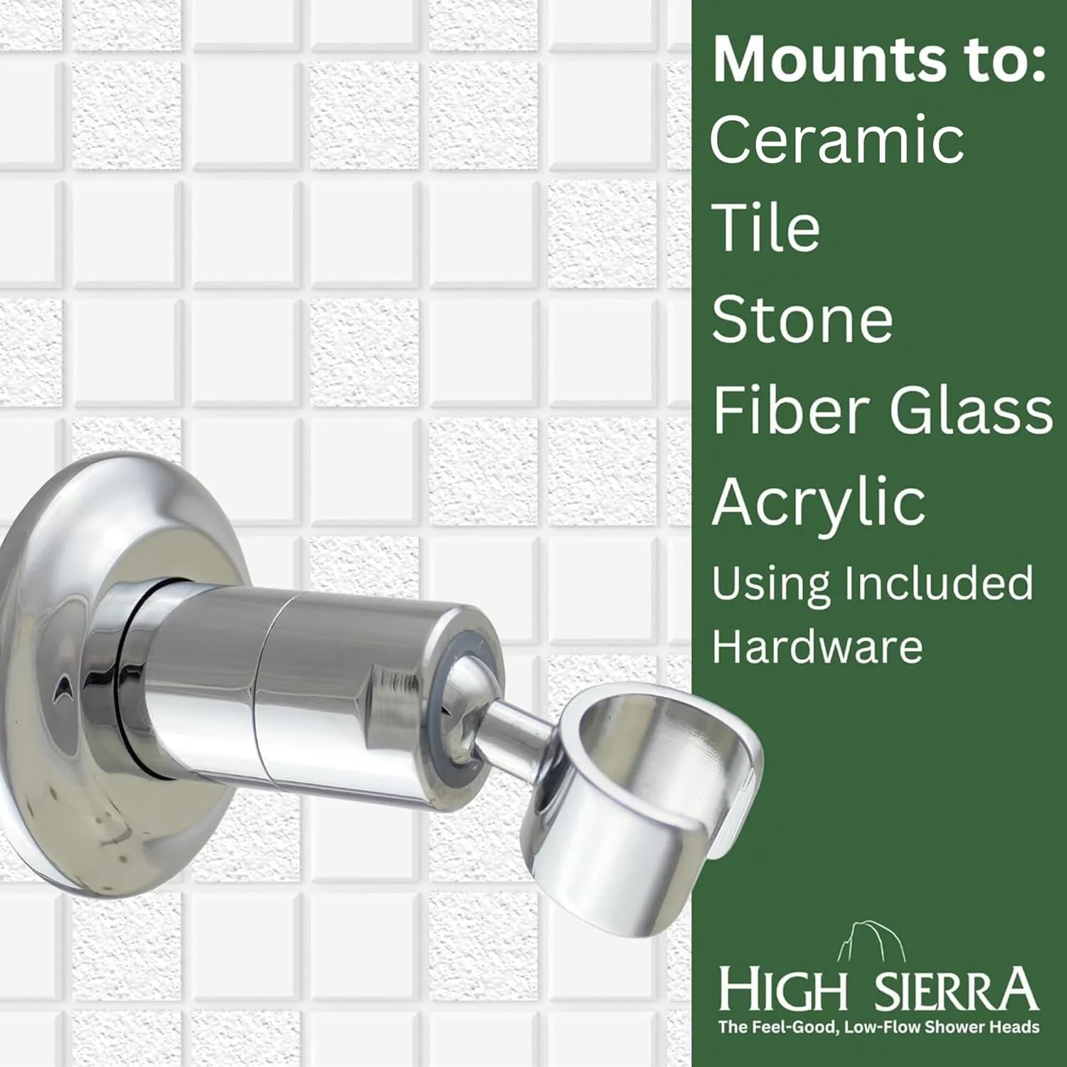 نگهدارنده دوش دستی دیواری یونیورسال تمام فلزی های سیرا. پرداخت نیکل