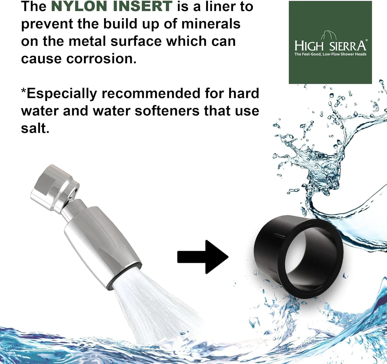 سری دوش دستی فلزی جامد های سیرا. شامل دوش دستی تمام فلزی، شلنگ و نگهدارنده - دارای گواهی WaterSense، جریان کم 1.8 GPM با دریچه قطره ای مدل HHHFCS-200-N-1.8