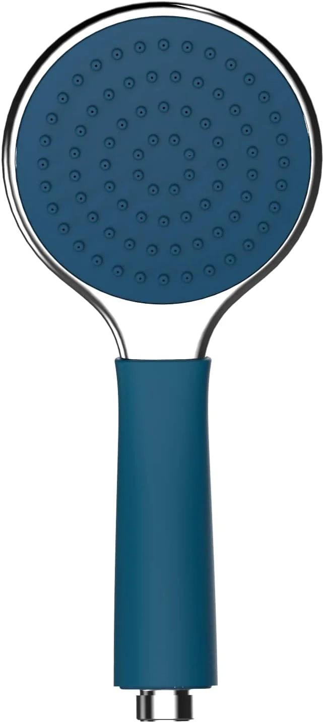 سردوش دستی پهن و رنگارنگ HSI با دسته سیلیکونی، 6 رنگ (آبی تیره)