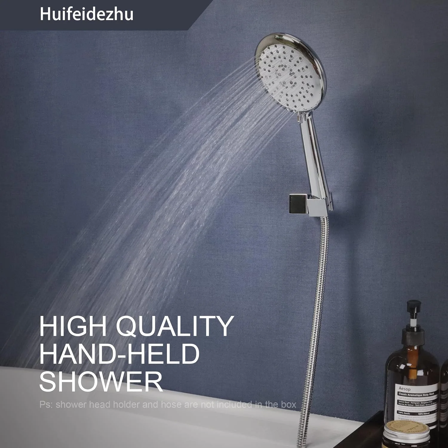 سردوش دستی کروم فشار قوی، اسپری دستی جداشدنی برای دوش حمام، جایگزین سردوش یونیورسال، میله دوش ABS چند منظوره با 3 حالت، جریان آب قدرتمند