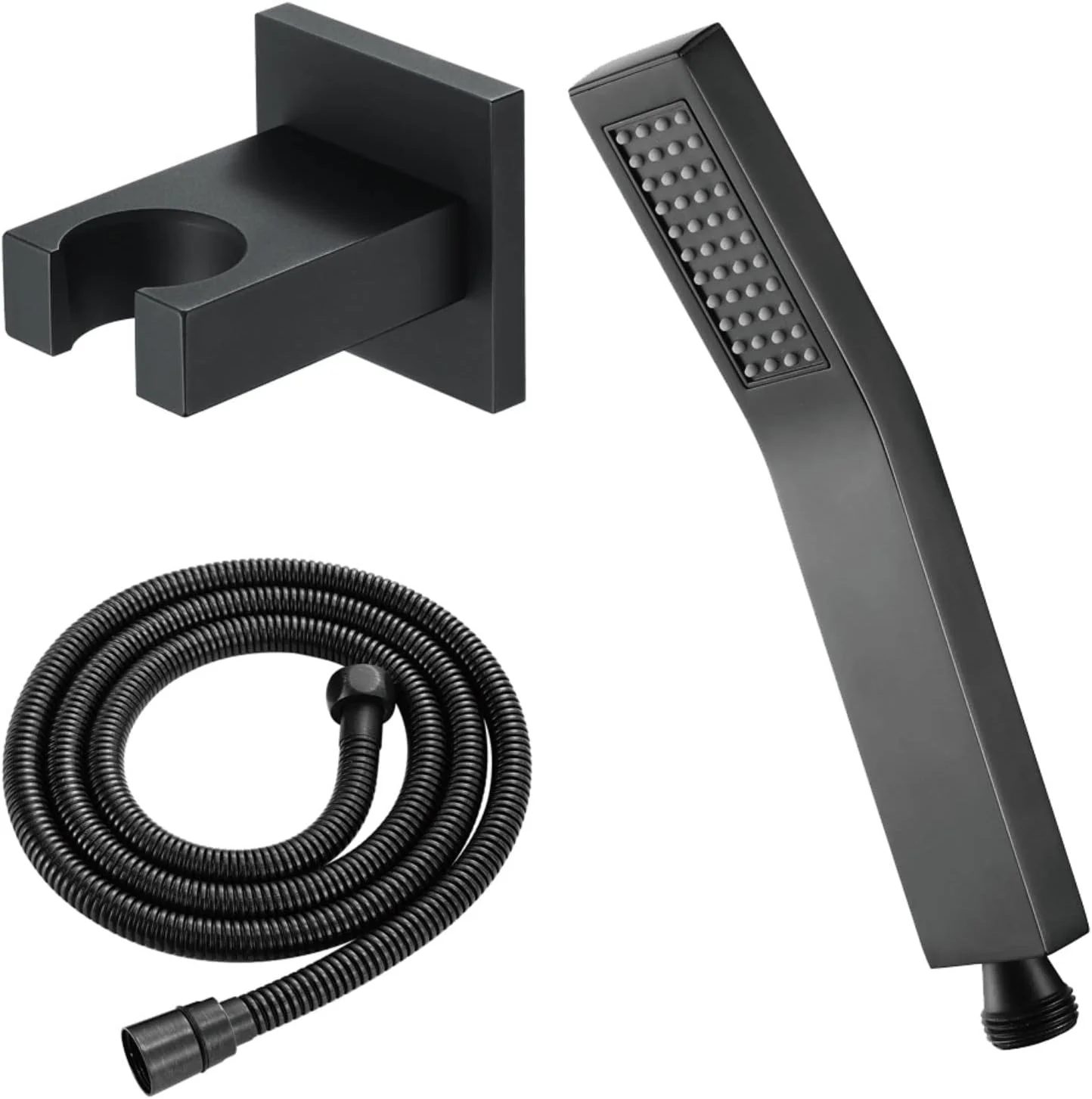 دوش دستی HXSMK، دوش دستی ضد رسوب، صرفه جویی در آب، دوش دستی مشکی با نگهدارنده برنجی، شلنگ دوش 1.5 متری