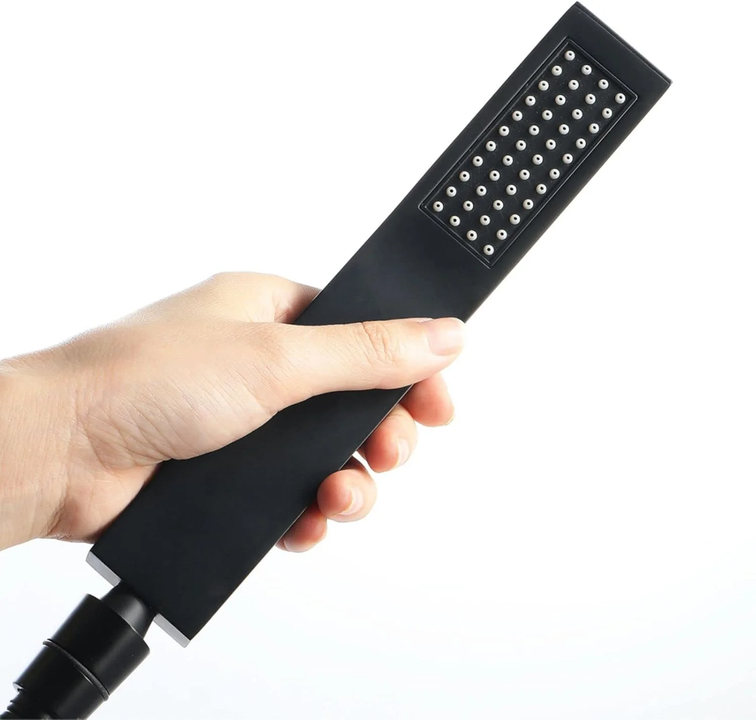 دوش دستی HXSMK، دوش دستی ضد رسوب، صرفه جویی در آب، دوش دستی مشکی با نگهدارنده برنجی، شلنگ دوش 1.5 متری