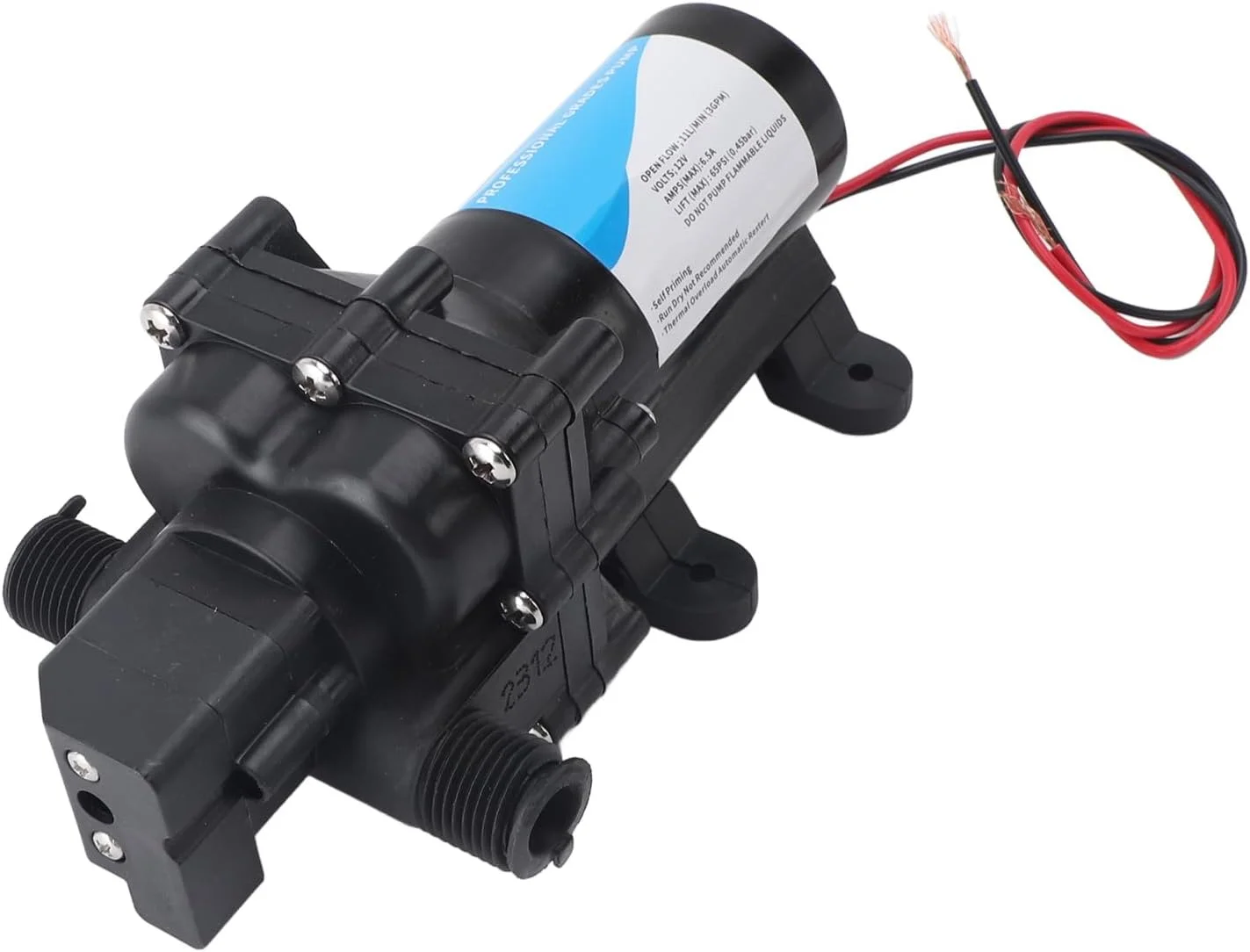 پمپ انتقال آب YUEHISY، پمپ دیافراگمی برقی خود مکش 12 ولت DC با عملکرد تمیز کردن مه پاش، برای کاروان، خودرو، قایق تفریحی و افزایش فشار آب دریایی