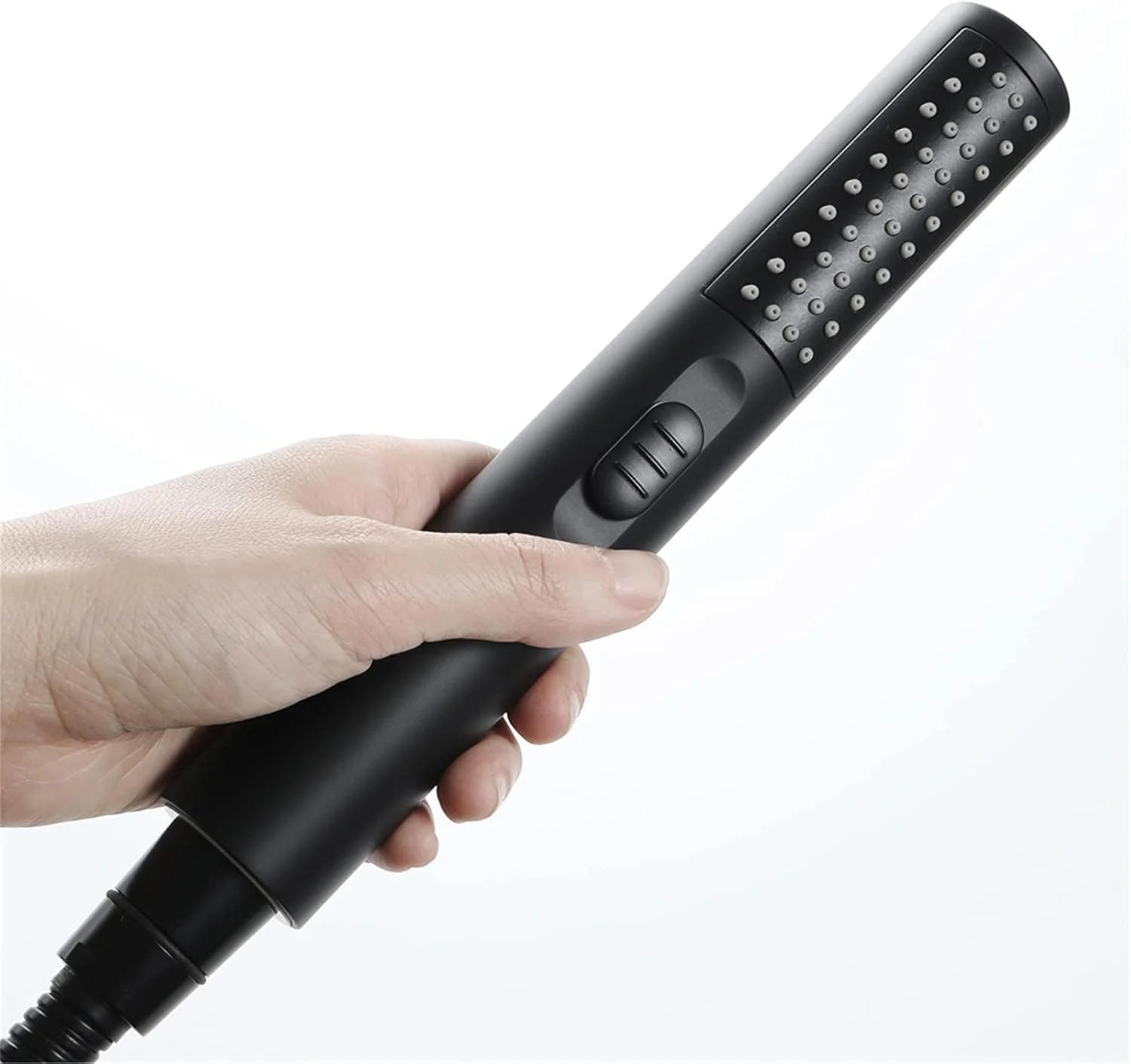 ست دوش دستی HZGLPX، سر دوش صرفه جویی در آب با فشار بالا به همراه دکمه توقف، ست دو حالته سر دوش دستی به همراه شلنگ 1.5 متری و براکت زاویه دار، گرد مشکی