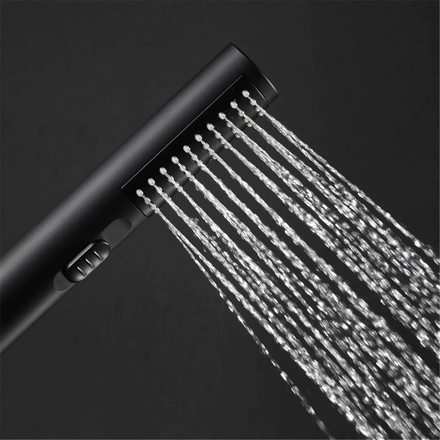 ست دوش دستی HZGLPX، سر دوش صرفه جویی در آب با فشار بالا به همراه دکمه توقف، ست دو حالته سر دوش دستی به همراه شلنگ 1.5 متری و براکت زاویه دار، گرد مشکی