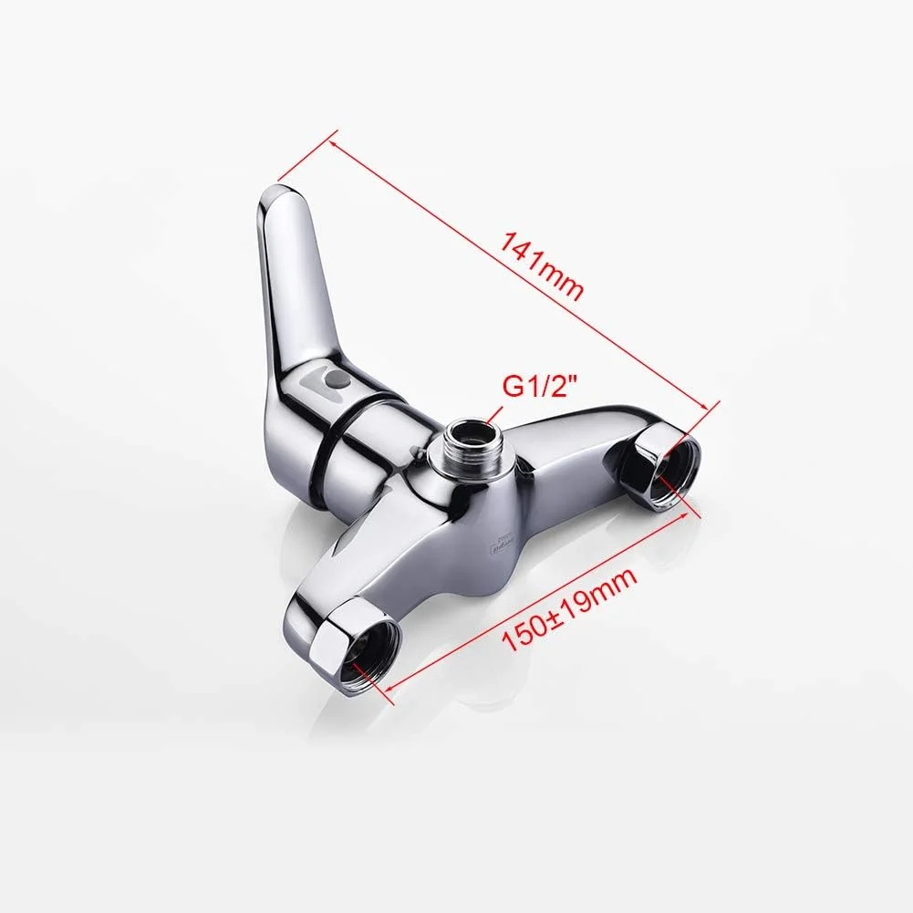 شیر دوش حمام ایبرگریف مدل Roma به همراه شلنگ، دوشی دستی دیواری و نگهدارنده، کروم