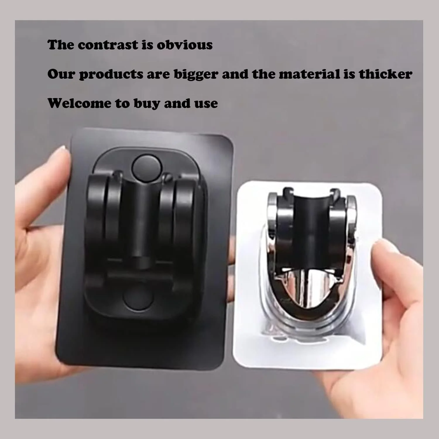 نگهدارنده دوش دستی دیواری بزرگ Idrese با چسب قوی و ضد آب، نگهدارنده سر دوش، برای دوش RV، دوش کودکان، دوش حمام (مشکی)