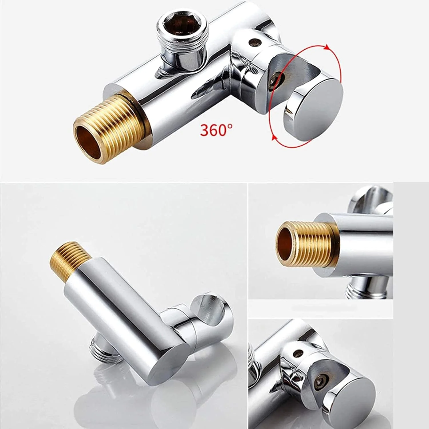نگهدارنده سردوش دستی برنجی قابل تنظیم با رابط G1/2 مشکی، نگهدارنده دیواری سردوش گرد