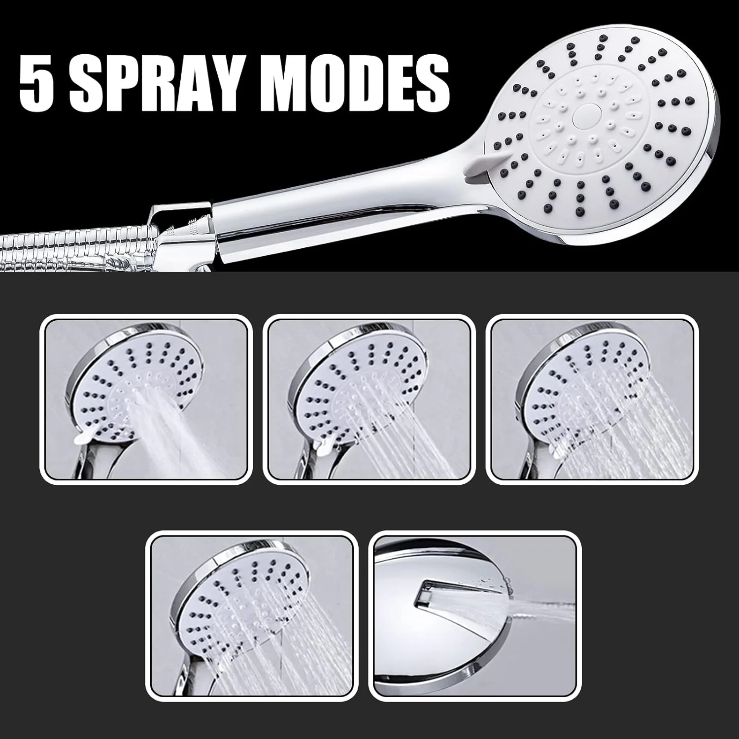 سردوش دستی 5 حالته interhasa! به همراه شلنگ، سردوش های دستی با فشار قوی