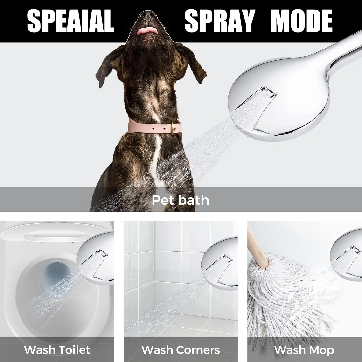 سردوش دستی 5 حالته interhasa! به همراه شلنگ، سردوش های دستی با فشار قوی