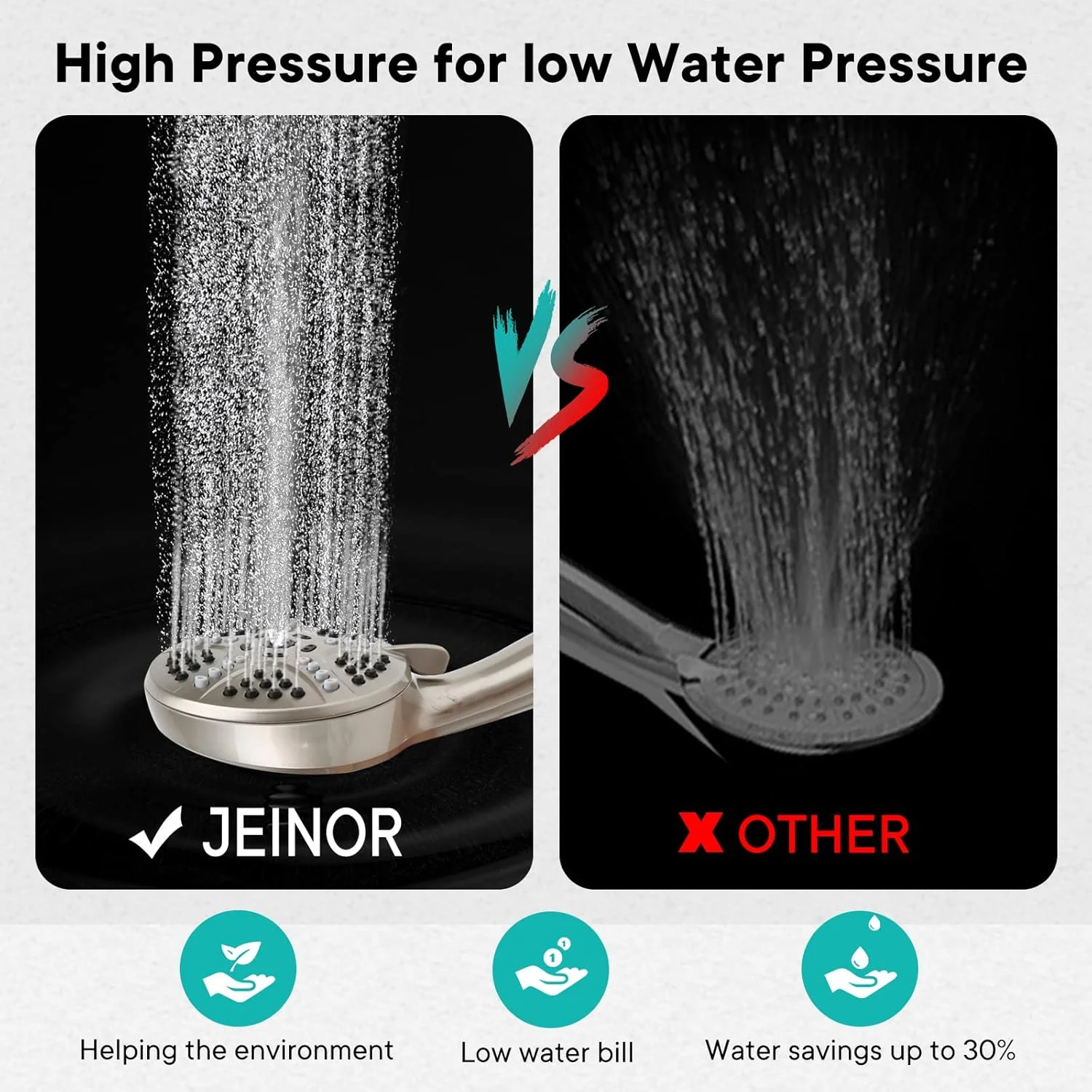 سردوش حمام با سردوشی دستی، سردوش حمام فشار قوی (نیکل برس خورده)