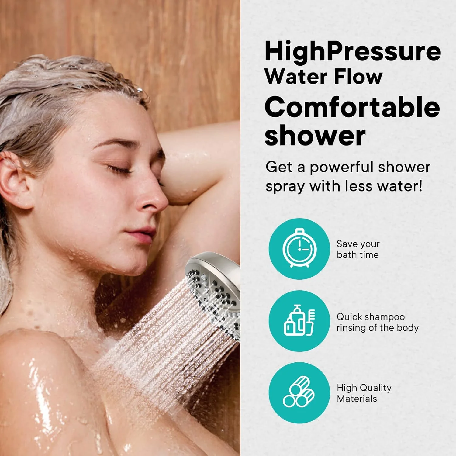 سردوش حمام با سردوشی دستی، سردوش حمام فشار قوی (نیکل برس خورده)