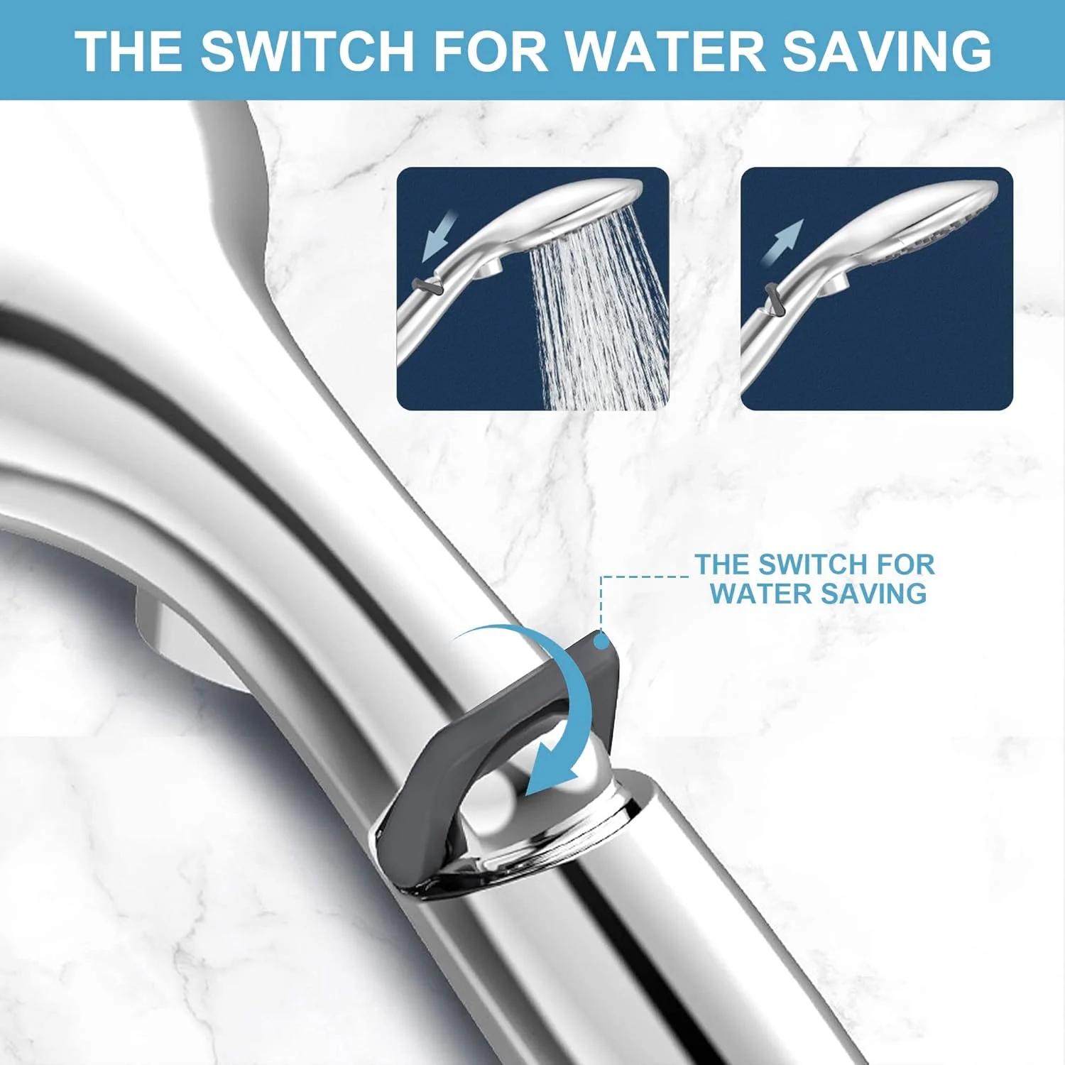 سردوش دستی گلدن هوم، سردوش دستی با 6 حالت اسپری به همراه دکمه توقف روشن/خاموش، سردوش 4.8 اینچی با شلنگ استیل 6 فوتی و نگهدارنده سردوش قابل تنظیم زاویه سردوش دستی گلدن هوم، سردوش دستی با 6 حالت اسپری به همراه دکمه توقف روشن/خاموش، سردوش 4.8 اینچی با شلنگ استیل 6 فوتی و نگهدارنده سردوش قابل تنظیم زاویه