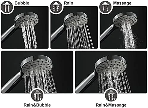 سردوش حمام دستی JXBEAUTY، سردوش دستی فشار قوی با 5 حالت پاشش، سردوش حمام با روکش کروم و فشار قوی