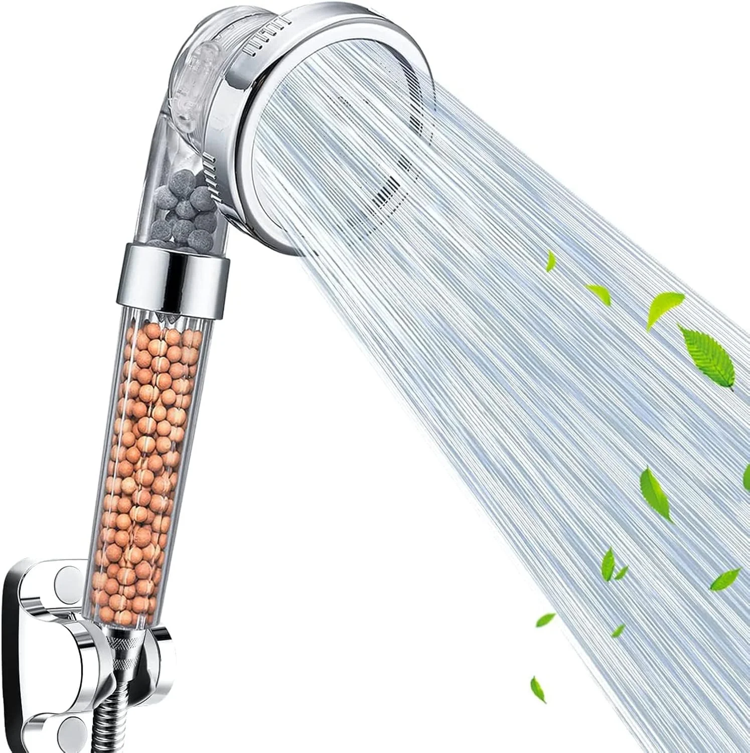 سردوش فیلتردار KASTWAVE، صرفه جویی در آب، فشار قوی برای افزایش فشار کم، سردوش دستی برای آب سخت، 3 حالت اسپری قابل تنظیم (سفید)