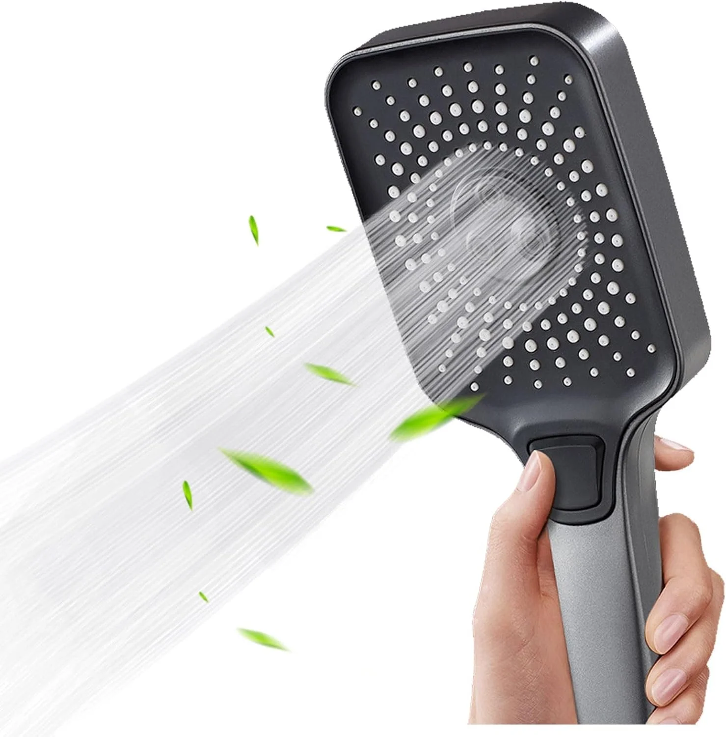 سردوش حمام KASTWAVE با فشار قوی و 4 حالت پاشش، سردوش مربعی قدرتمند برای افزایش فشار آب، سردوش دستی، سردوش صرفه جویی در آب جهانی