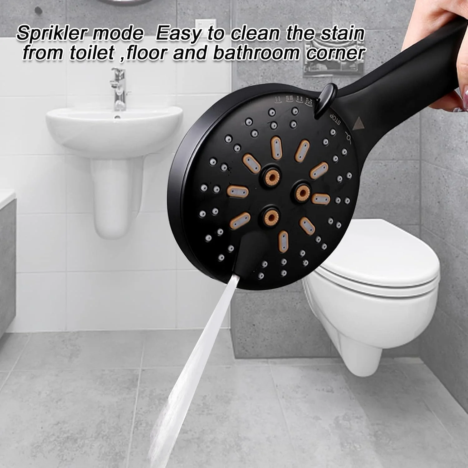 ست دوش دستی KASTWAVE، سردوش حمام استیل ضد زنگ، سردوش های فشار قوی با 6 حالت عملکرد، چند منظوره، نگهدارنده سردوش، آبپاش دوش 9.8 اینچی