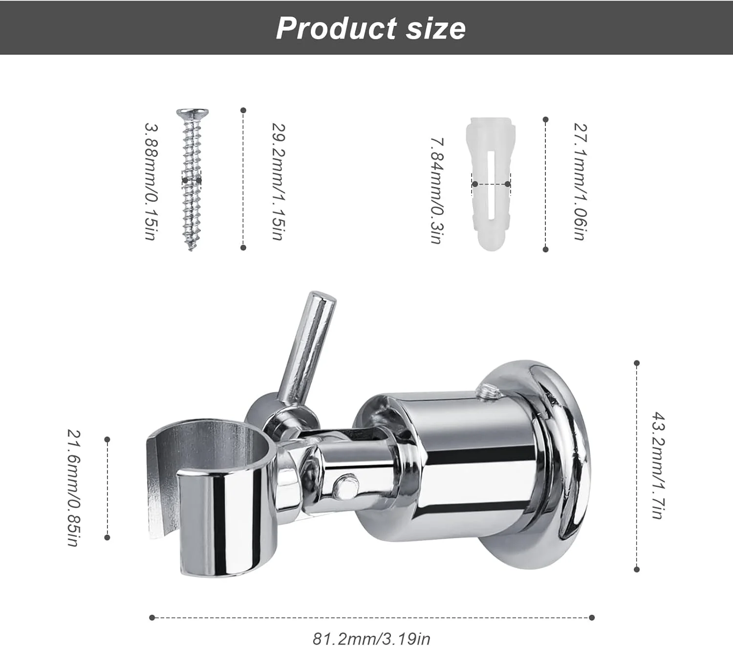 نگهدارنده دوش دیواری به همراه پیچ، نگهدارنده قابل تنظیم سر دوش، نگهدارنده فلزی سر دوش، نگهدارنده دوش دستی جهانی، نگهدارنده دوش دیواری
