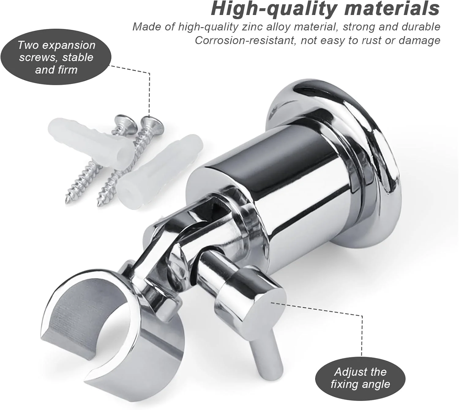 نگهدارنده دوش دیواری به همراه پیچ، نگهدارنده قابل تنظیم سر دوش، نگهدارنده فلزی سر دوش، نگهدارنده دوش دستی جهانی، نگهدارنده دوش دیواری