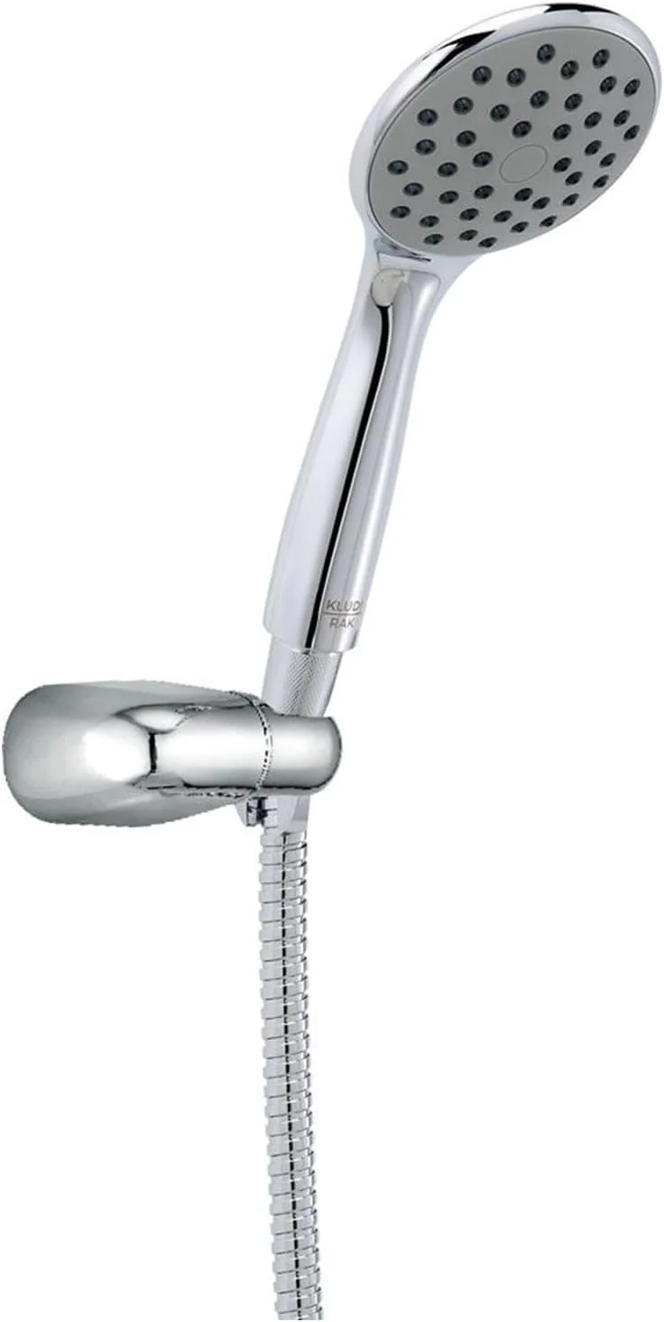 ست شلنگ و گوشی دوش تک حالته Kludi Rak 62003: روکش کروم، بادوام، دارای حالت بارانی، شلنگ انعطاف پذیر و سازگار با آبگرمکن های تحت فشار. ست شلنگ و گوشی دوش تک حالته Kludi Rak 62003: روکش کروم، بادوام، دارای حالت بارانی، شلنگ انعطاف پذیر و سازگار با آبگرمکن های تحت فشار.