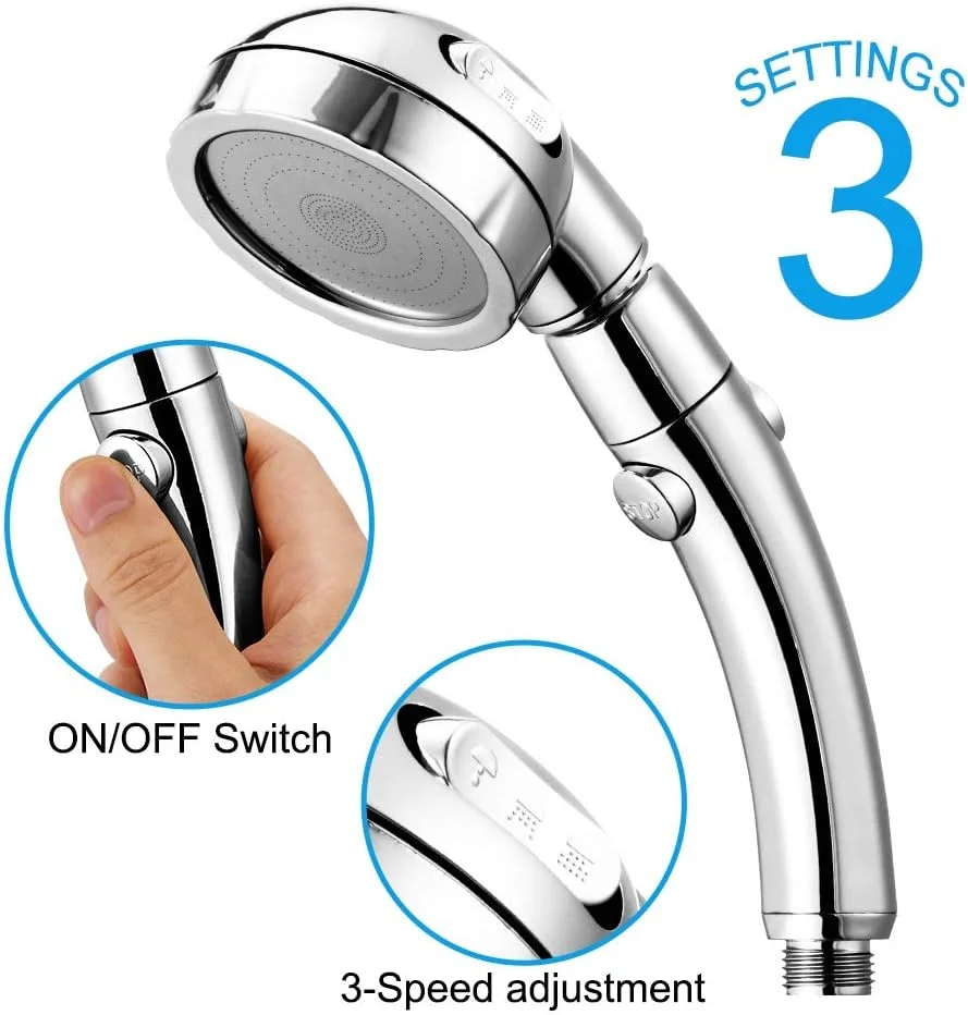 ست دوش دستی و سردوش بارانی KOHARA، گجت های حمام فشار قوی آنیونی، سردوش صرفه جویی در آب با دکمه روشن/خاموش (رنگ: 1) ست دوش دستی و سردوش بارانی KOHARA، گجت های حمام فشار قوی آنیونی، سردوش صرفه جویی در آب با دکمه روشن/خاموش (رنگ: 1)