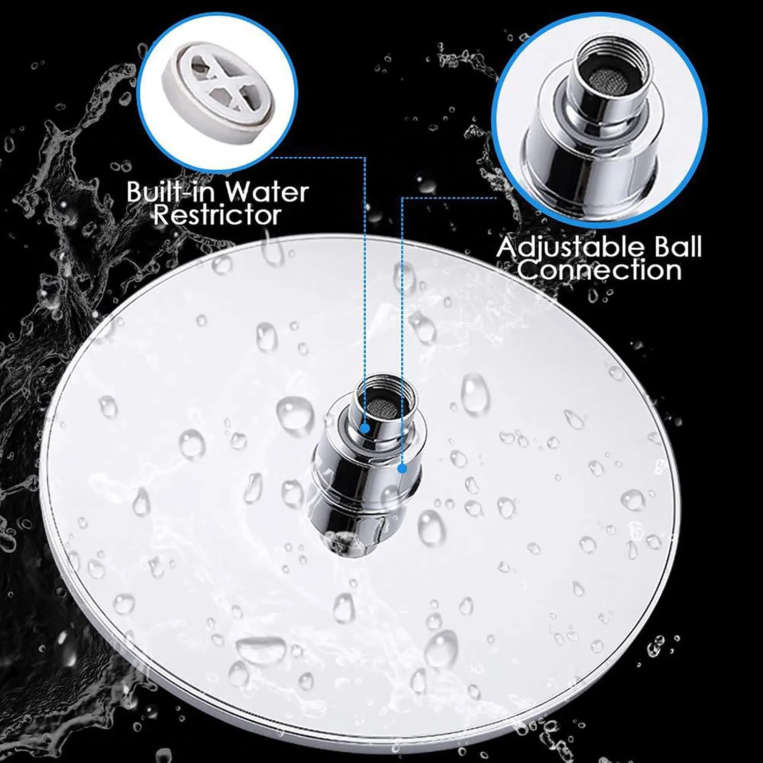 سردوش حمام KOHARA با جریان بالا، سردوش دستی، سردوش بارانی پرفشار ثابت، سردوش دستی، سردوش بارانی پرفشار با فن توربو