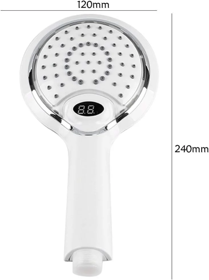 دوش دستی ال سی دی KOHARA با نمایشگر دیجیتال دما، دوش LED با منبع تغذیه آب و تغییر رنگ 3گانه (رنگ: دوش دیجیتال LED مشکی)