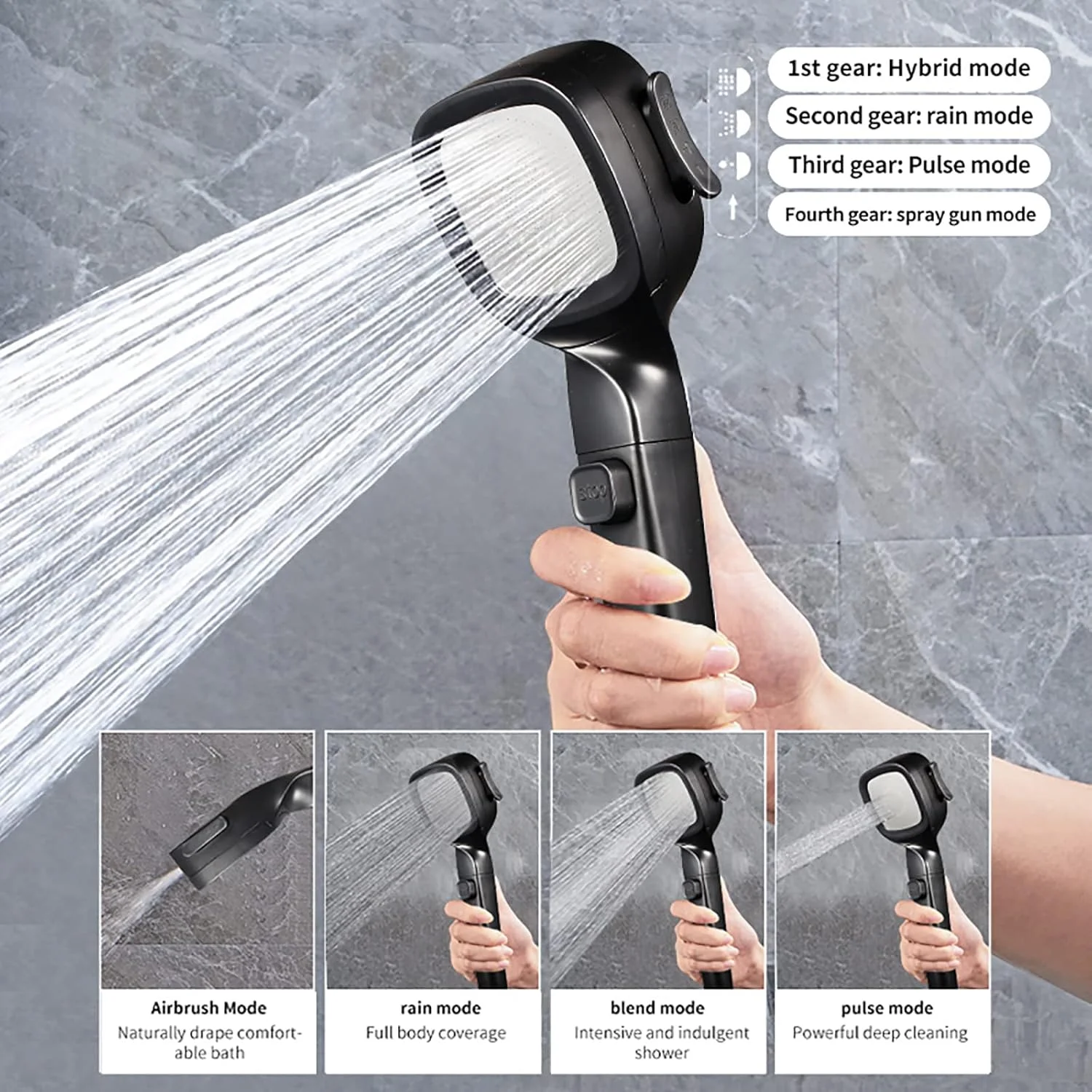 سردوش حمام فشار قوی KOHARA با جریان بالا، سردوش دستی حمام، سردوش، سردوش دستی توربو فن، سردوش ثابت بارانی فشار قوی