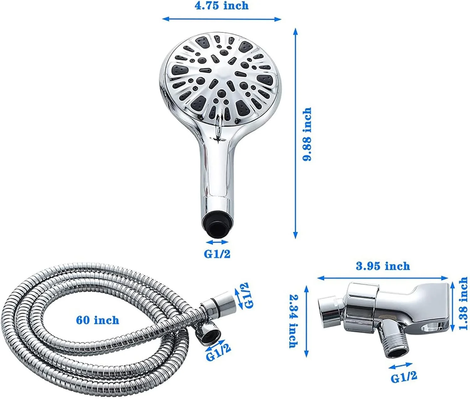 سردوش حمام فشار قوی KOHARA، سردوش دستی توربو فن، سردوش ثابت بارانی فشار قوی، سردوش دستی حمام با جریان بالا، میله سردوش دستی