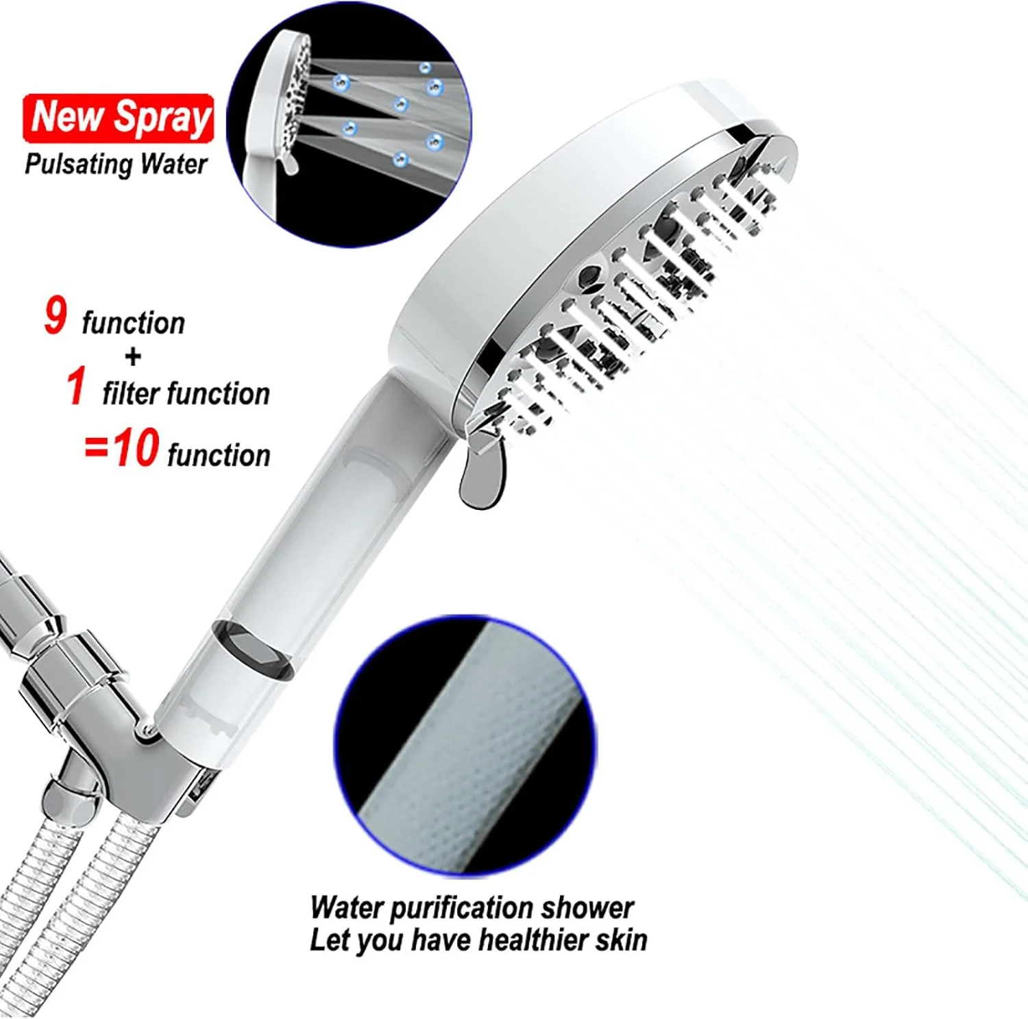 سردوش حمام فشار قوی KOHARA، سردوش بارانی فشار قوی، سردوش دستی حمام با جریان بالا، سردوش فن توربو دستی، سردوش دستی