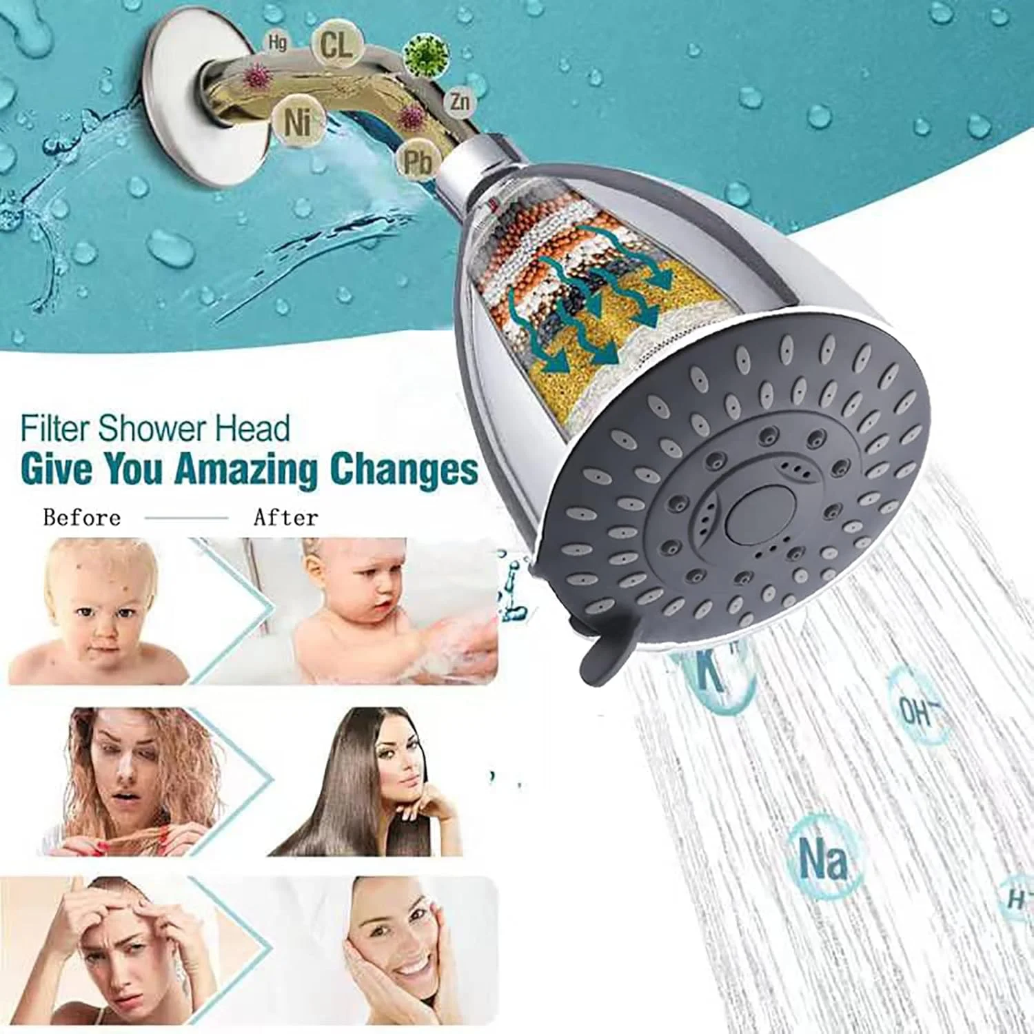 سردوش بارانی فشار قوی KOHARA، سردوش ثابت بارانی فشار قوی، سردوش دستی حمام با جریان بالا، سردوش فن توربو دستی، سردوش، گوشی دوشی دستی